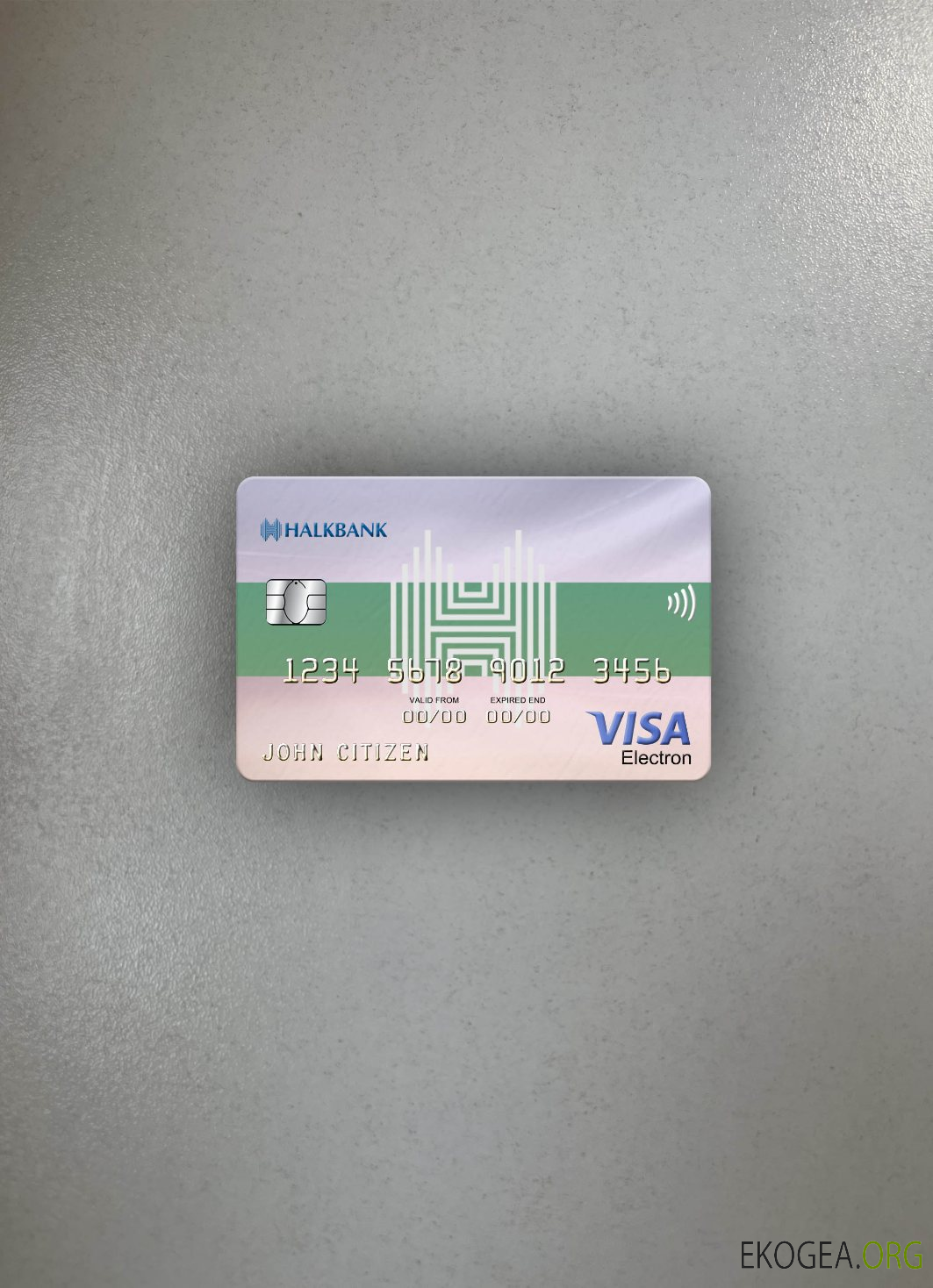 Turkménistan Halkbank visa carte électronique photolook avant